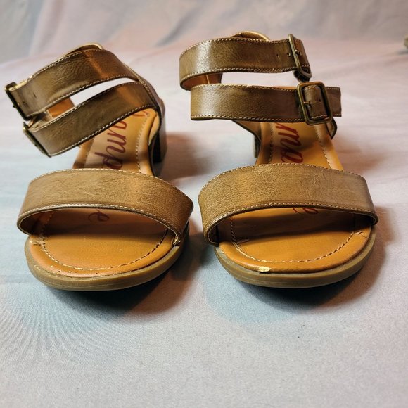 Rampage Jabari Women's Size 7.5 Faux Leather Open Toe Pumps Heels Sandals Shoes - Picture 4 of 12